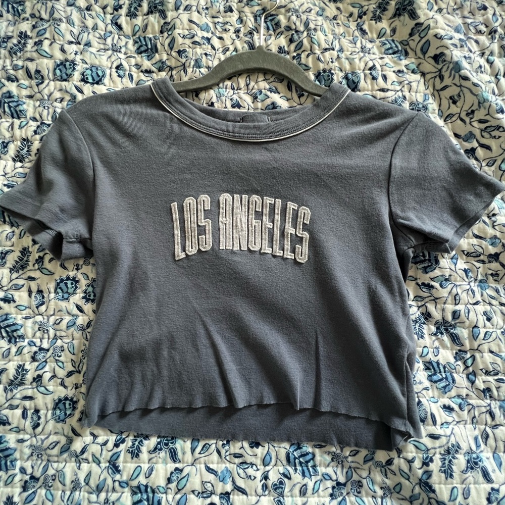 John Galt “los Angeles” graphic crop top